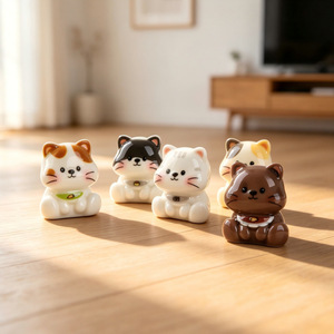 Figuras de Gatitos de Resina Cai Tai, Mini Decoración Animal para Escritorio y Adorno Interior de Coche - Product Image 1