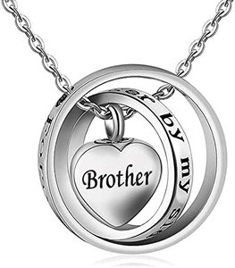 Collar con urna de cremación tallada para papá, papá, mamá, abuela, abuelo, tío, ya No a mi lado, "Forever in My Heart"