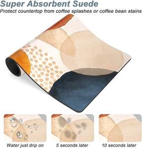 Alfombrillas de Barra de Café Azules Estilo Bohemio, Accesorios para Estación de Máquina de Espresso, Organizador, Oculta Manchas, Base de Goma Absorbente, Secado de Platos - Product Image 5