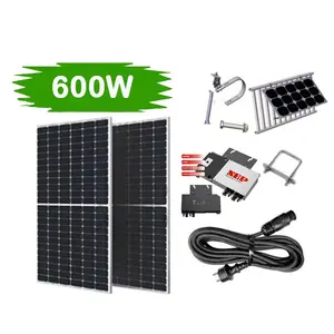 Dễ dàng gắn bảng điều khiển quang điện vi biến tần 600W ban công hệ thống năng lượng mặt trời