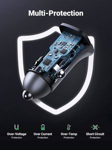 UGREEN Chargeur de voiture USB C, PD 30W & QC 30W Chargeur de voiture rapide de type C à 2 ports - Product Image 6