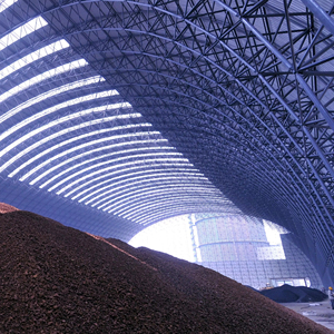 Lớn <span class=keywords><strong>span</strong></span> thiết kế hiện đại <span class=keywords><strong>prefab</strong></span> thép không gian khung kho đúc sẵn ánh sáng Kết Cấu Thép cho than cốc lưu trữ Dome đổ - Product Image 4