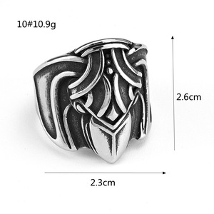 yunnique European American Style Men's <b>Titanium</b> Steel <b>Ring</b> Viking Raven Design Hip Hop Fashion Jewelry Gift - Product Image 5