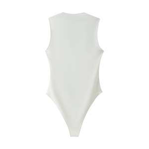 ZATRHMBM <span class=keywords><strong>Combinaison</strong></span> Courte Décontractée Sans Manches Rétro pour <span class=keywords><strong>Femme</strong></span>, Nouvelle Collection Été 2026, Couleur Unie, Coupe Ajustée Élastique - Product Image 3