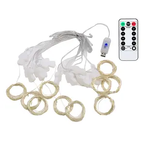 Outdoor Christmas 100 Led 8 Function USB Remote <strong>Copper</strong> <strong>Wire</strong> Window Icicle Curtain <strong>Light</strong> for Wedding Party Hotel Hall Decoration - Product Image 1