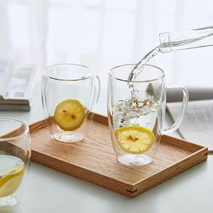 Factory Direct 12oz 350ml <b>Glass</b> Espresso Cappuccino Latte Tea <b>Mug</b> Double Walled Insulated <b>Glass</b> Coffee Cup <b>Mug</b> <b>with</b> <b>Handle</b> - Product Image 5