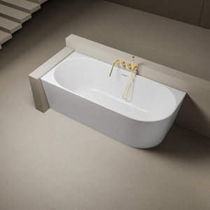 La surface carrée à bords étroits de Suly Merlin contre le <span class=keywords><strong>mur</strong></span> est une <span class=keywords><strong>baignoire</strong></span> en acrylique autoportante plate Bain à remous - Product Image 1
