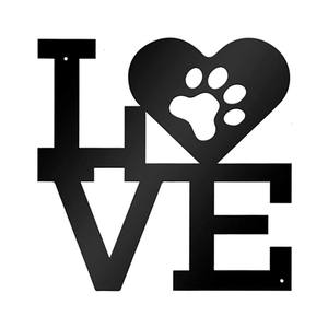 Accessoires de chambre de chien en métal noir fait à la main Style Art déco impression de patte décoration murale pour les amoureux des chiens <span class=keywords><strong>anniversaire</strong></span> Art suspendu - Product Image 5