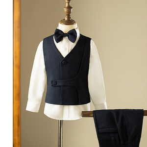 Costume trois pièces haut de gamme <span class=keywords><strong>pour</strong></span> enfants <span class=keywords><strong>pour</strong></span> garçons nouvel hôte Piano Performance passerelle fleur fille mariage petit costume élégant Blazers - Product Image 3