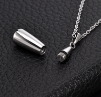 Cremains bijoux collier classique simple urne en acier inoxydable cendre bouteille sublimation mémoire charme