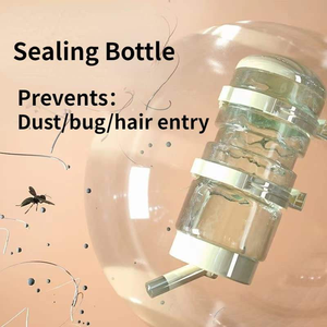 Bottiglia d'Acqua <span class=keywords><strong>per</strong></span> Animali Domestici <span class=keywords><strong>da</strong></span> 400ML con Ricarica Automatica a Gravità, Dispenser Trasparente Antigoccia con Beccuccio in Acciaio Inox - Product Image 1