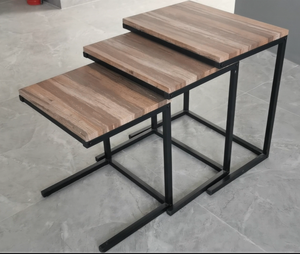 Wechery-ensemble de table basse et thé, 3 pièces, pour salon de maison, cadre en bois design, bon marché, en promotion - Product Image 4