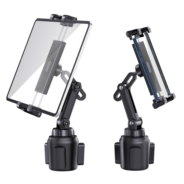360 Adjustable Abs Car Cup Bracket Universal Car Phone Tablet Bracket Mount Telescopic Arm Navigation Bracket Water Cup Holder