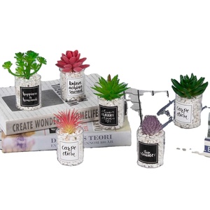 Mini combinaison de plantes en pot artificielles INS vent transfrontalier maison Simulation plante verte succulente petit bonsaï - Product Image 5