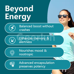 Supplément à base de plantes nootropique à la caféine naturelle avec vitamine B12 énergie et gomme à mâcher Focus L-théanine - Product Image 2
