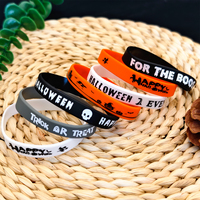 Pulsera de silicona para Halloween Logotipo personalizado profesional ecológico Haga su propio logotipo Pulsera Pulseras de silicona para eventos