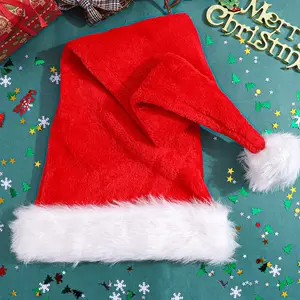 Chapéu de Papai Noel com decoração de Natal 5 pés 2.8 pés a granel Chapéu de Natal longo de pelúcia engraçado