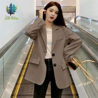Blazer long à manches longues pour femme, avec poches, couleur unie, coupe ample, style décontracté, veste de bureau, printemps-automne