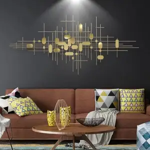 Ijzeren Wandlamp Luxe Sofa Slaapkamer Achtergrond Wanddecoratie Creatief Metaal Driedimensionale Muur Opknoping
