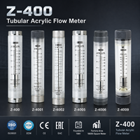 Rotameter Akrilik Transparan Silinder Seri KIO Z400 PP/304SS Sambungan Ulir Skala Ganda GPM/LPM In-Line
