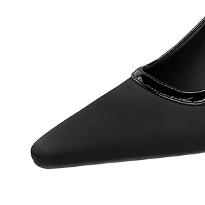 322 Zapatos de Tacón Cuadrado Bajo de Satén para Mujer, Estilo Antiguo Sencillo, Sin Cordones, Tacón Fino, Versátiles, Cómodos, Alta Calidad - Product Image 4