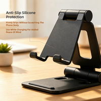 Support de téléphone et tablette pliable en alliage d'aluminium, multifonctionnel, pour diffusion en direct et visionnage de séries en continu