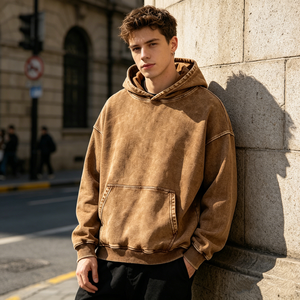 Sudadera con Capucha Unisex Extra Grande de Alta Calidad, 100% Algodón, Bordada e Impresa, Lavada al Ácido, Lavada con Piedras, Estilo Vintage, <span class=keywords><strong>Serie</strong></span> High Street - Product Image 5