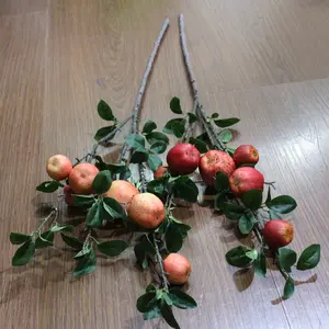 뜨거운 판매 장식 인공 꽃 지점 크리스마스 장식 시뮬레이션 미니 애플 과일 지점