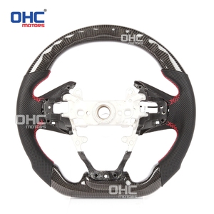 Volante LED de fibra de carbono en stock en EE. UU. para <span class=keywords><strong>Honda</strong></span> Civic 10.ª generación <span class=keywords><strong>Type</strong></span> <span class=keywords><strong>R</strong></span> FK8 2017-2021, completamente en cuero/fibra de carbono con hidroimpresión/embellecedores - Product Image 3