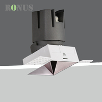 Réflecteur noir sans cadre 15W Dimmable COB Down Light Encastré Plafond Carré LED Downlight