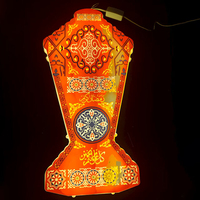 Islamisme arabe LED éclairage décoratif grande lanterne LED 40 60 80 cm Ramadan Mubarak lettres signes suspendus éclairage décoratif