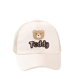 Wholesale Spring Summer Mesh Boy Girl Children Trucker Hats Cute Baby Teddy Baseball Cap