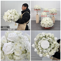 Boule de fleurs artificielles en soie pour décoration de mariage, boule de roses artificielles colorées pour centres de table de mariage