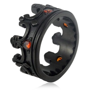 yunnique Fashion <b>Rings</b> Crown Shape Gold Color Men's Jewelry Prong Setting Gift Occasion - Product Image 4