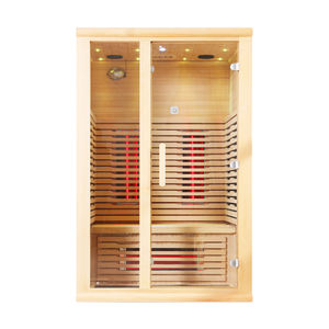 Vente en gros de salle de sauna en carbone à infrarouge lointain avec pruche en bois massif pour 2 personnes - Product Image 3