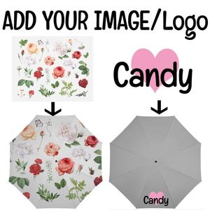 Individueller Regenschirm mit Logodruck und Markenlogo, Beliebiges Bild-Design-Text, Personalisierter Faltbarer Winddichter Regen- und Sonnenschirm - Product Image 2