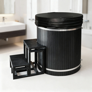 Baignoire de glace ICEMEND pour l'extérieur, en matériaux composites durables noirs, avec doublure en PP et isolation, pour la vente - Product Image 1