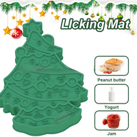 Gamelle de Noël Moderne et Élégante pour Animaux de Compagnie, Distributeur Lent en Silicone, Design Arbre, 2-en-1 pour Chat, Robuste, Écologique, Facile à Nettoyer