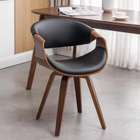 Premium Moderner Leder-Esszimmerstuhl mit Geschmeidiger Oberfläche, Robuste Massivholzbeine, Übergroße Rückenlehne, Tragbar für Badezimmer und Esszimmer