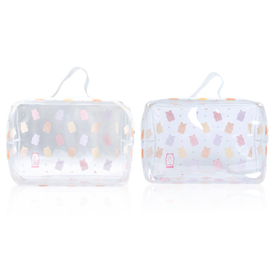 Sac de <span class=keywords><strong>toilette</strong></span> transparent personnalisé KONCAI avec imprimé ours, organiseur de maquillage imperméable, pochette cosmétique portable pour femme, pour les voyages, la salle de bain, la salle de sport - Product Image 4