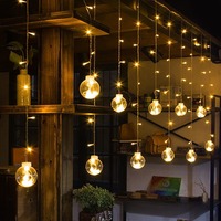 Guirnalda de Luces LED Decorativas con Globos Transparentes, Luces de Hadas para Interiores, Jardín, Patio, Decoración Colgante para Paredes