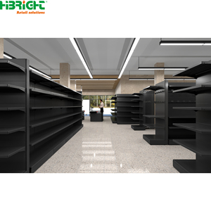 Estantería Góndola de Supermercado Gris Oscuro de Alta Resistencia, Estante de Exhibición Minorista Independiente con Panel Perforado para Tiendas - Product Image 5