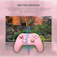 Fantech SHOOTER III WGP13S kontroler Gaming nirkabel, Gamepad efek Hall Multi platform serbaguna desain Pink untuk PC Mobile