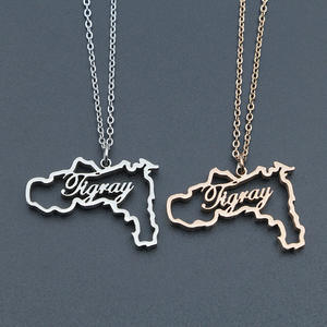 Etnico più recente in acciaio inossidabile collane pendenti antietiopica regione argento rosa oro colori per le donne ragazze gioielli africani - Product Image 6