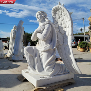 Statua in marmo a grandezza naturale <span class=keywords><strong>di</strong></span> <span class=keywords><strong>angelo</strong></span> che suona il violino per giardino esterno - Product Image 5