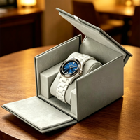 Boîte d'emballage pour montre en carton rigide gris, modèle 2026, dernière version, en deux parties, avec impression de logo personnalisé pour coffrets cadeaux