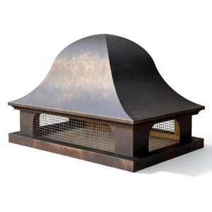 Cappello per <span class=keywords><strong>Camino</strong></span> in Rame Vintage di Lusso Personalizzato per Villa con Design a Patina Architettonica e Rinforzo Strutturale - Product Image 4