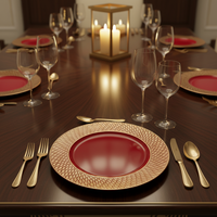 Assiettes de Présentation en Gros 13 Pouces Luxe en Plastique PP Motif Personnalisé Durable Réutilisable Mariage Anniversaire Dîner