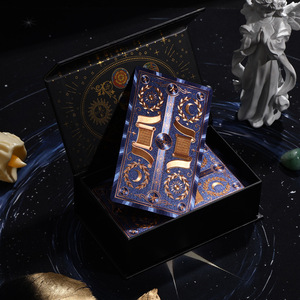 Cartas de <span class=keywords><strong>Tarot</strong></span> Blue-Gold Book Pages 2026 Nueva Edición, con Hojas Doradas, Impermeables, de Plástico Estándar, Juego Completo de 80 Cartas - Product Image 2