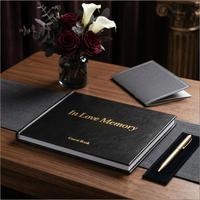 Livre commémoratif funéraire personnalisé à couverture rigide, registre des condoléances et des messages, cadeau